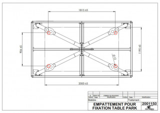 Table PRO PARK technicky nakres 1